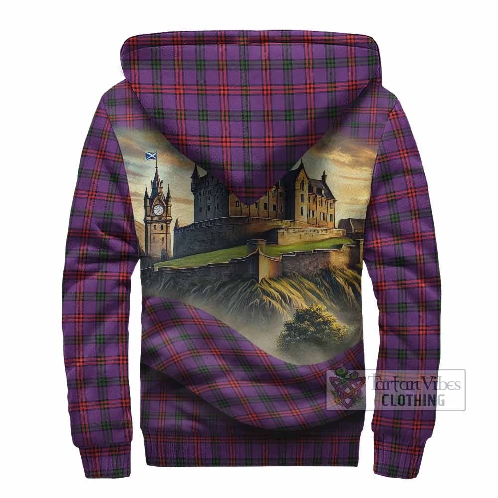 Tartan Vibes Clothing Montgomery Tartan Family Crest Sherpa Hoodie with Scottish Ancient Castle Style