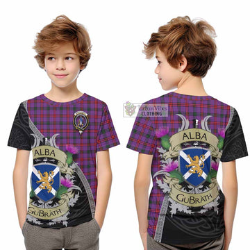 Montgomery Tartan Family Crest Kid T-Shirt Lion Rampant Royal Thistle Shield Celtic Inspired