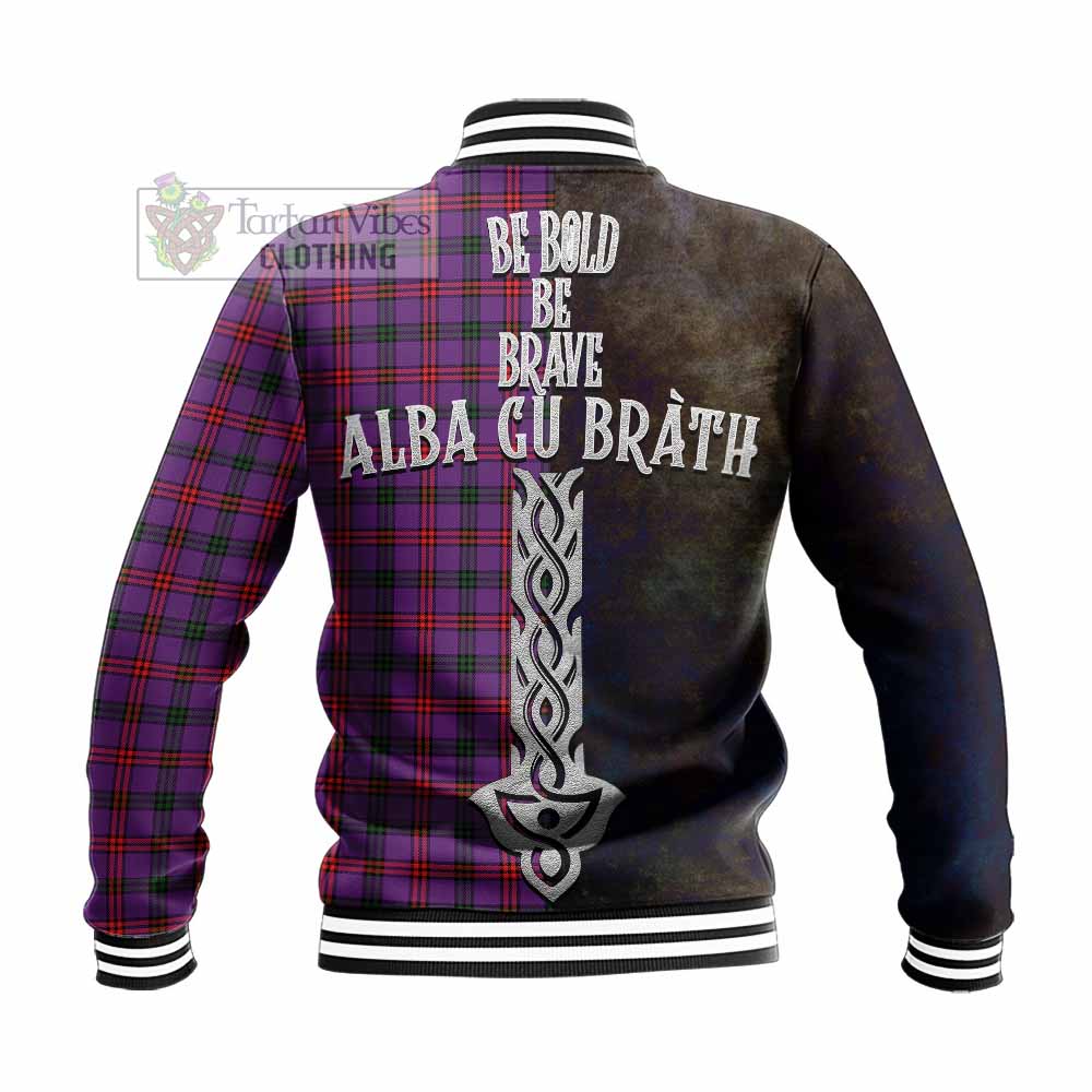 Tartan Vibes Clothing Montgomery Tartan Family Crest Baseball Jacket Alba Gu Brath Be Brave Lion Ancient Style