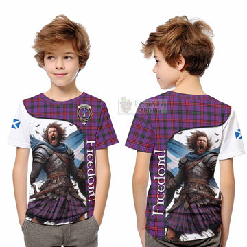 Tartan Vibes Clothing Montgomery Crest Tartan Kid T-Shirt Inspired by the Freedom of Scottish Warrior