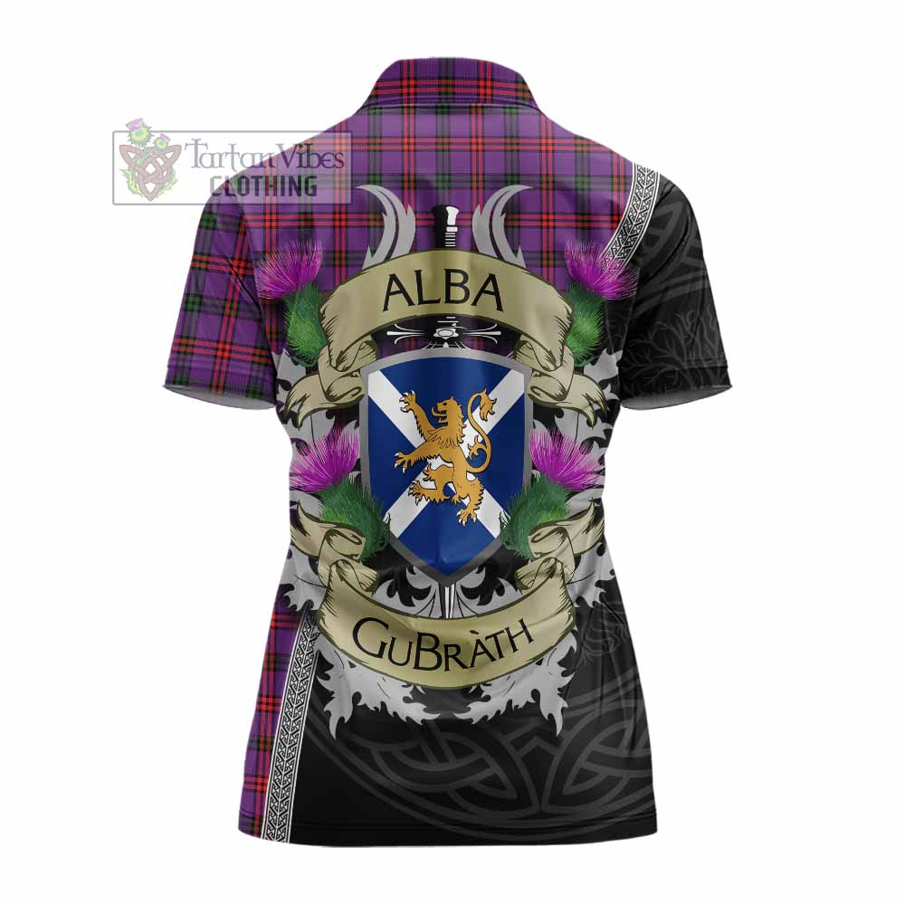 Tartan Vibes Clothing Montgomery Tartan Family Crest Women's Polo Shirt Lion Rampant Royal Thistle Shield Celtic Inspired