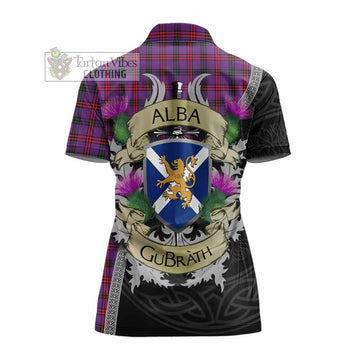 Tartan Vibes Clothing Montgomery Tartan Family Crest Women's Polo Shirt Lion Rampant Royal Thistle Shield Celtic Inspired