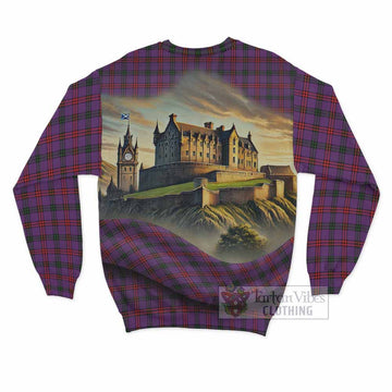 Tartan Vibes Clothing Montgomery Tartan Family Crest Sweatshirt with Scottish Ancient Castle Style