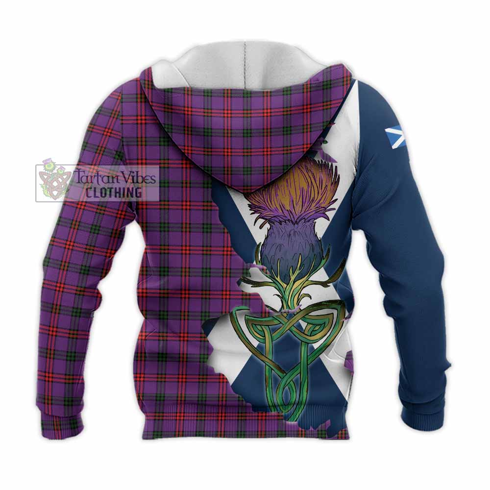 Tartan Vibes Clothing Montgomery Tartan Family Crest Knitted Hoodie Scottish Thistle Celtic Inspired
