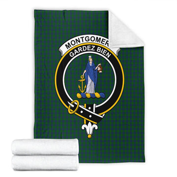 Montgomery Tartan Blanket with Family Crest