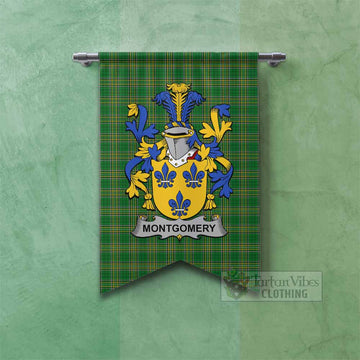 Montgomery Irish Clan Tartan Gonfalon, Tartan Banner with Coat of Arms