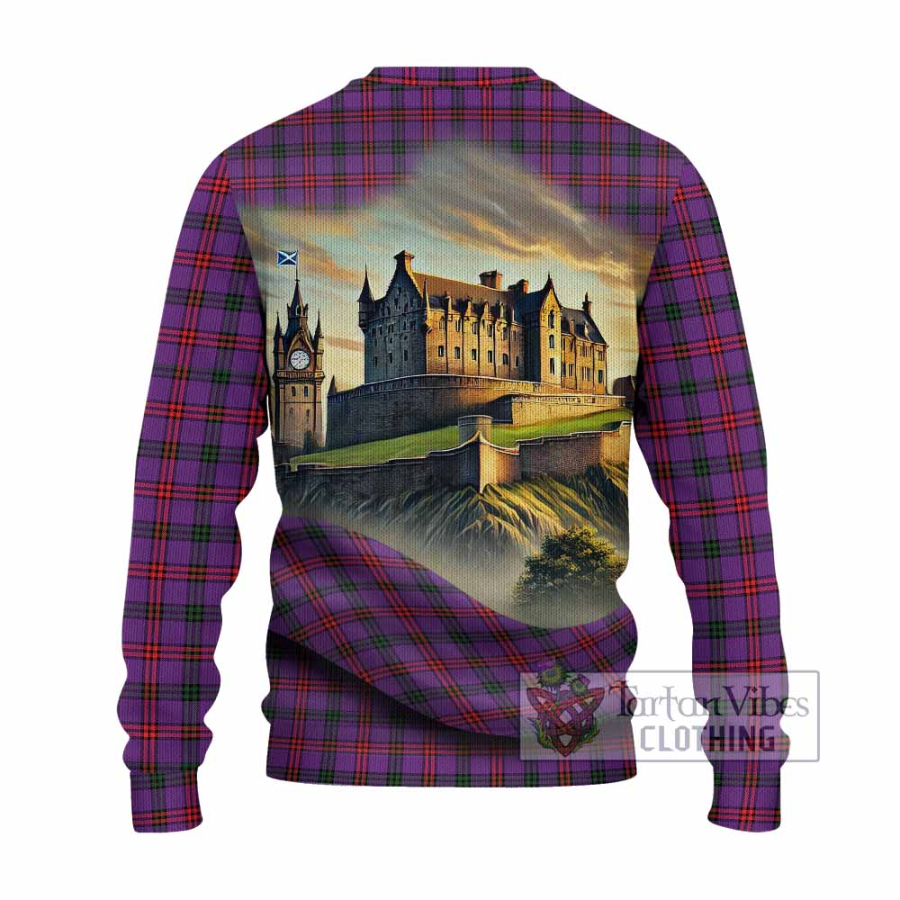Tartan Vibes Clothing Montgomery Tartan Family Crest Knitted Sweater with Scottish Ancient Castle Style