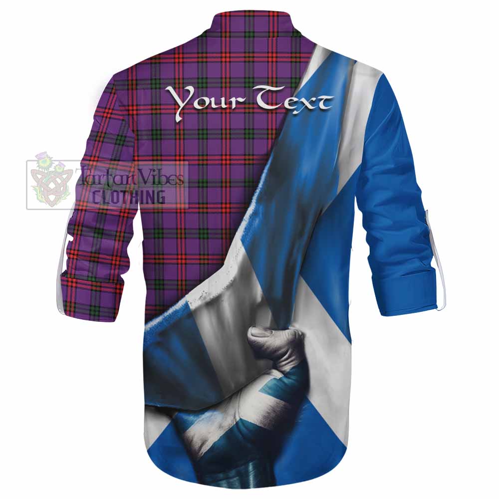Tartan Vibes Clothing Montgomery Tartan Ghillie Kilt Shirt with Family Crest Scotland Patriotic Style