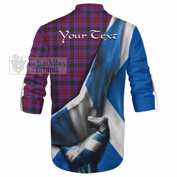 Tartan Vibes Clothing Montgomery Tartan Ghillie Kilt Shirt with Family Crest Scotland Patriotic Style