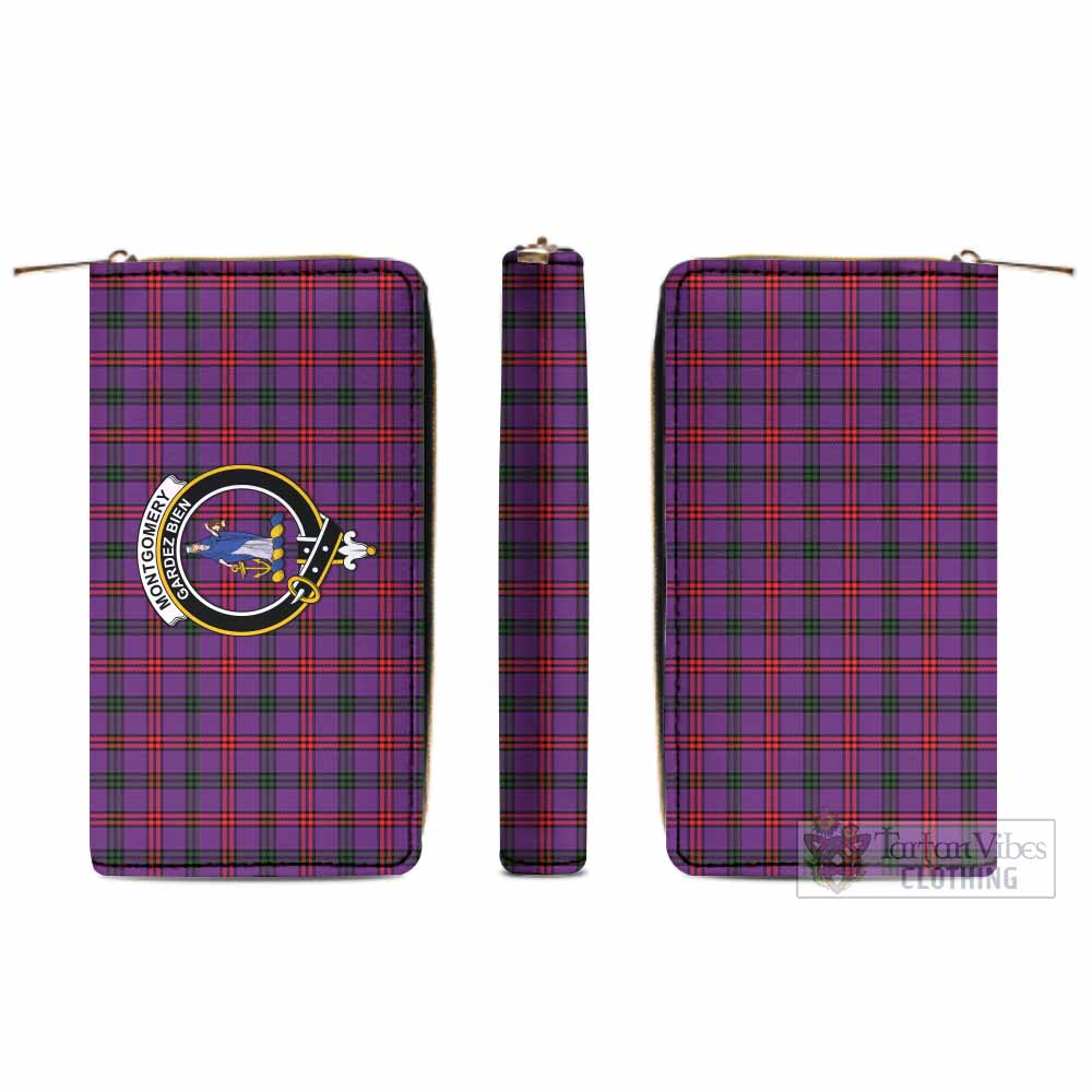 Tartan Vibes Clothing Montgomery Tartan Women's Leather Wallet with Family Crest