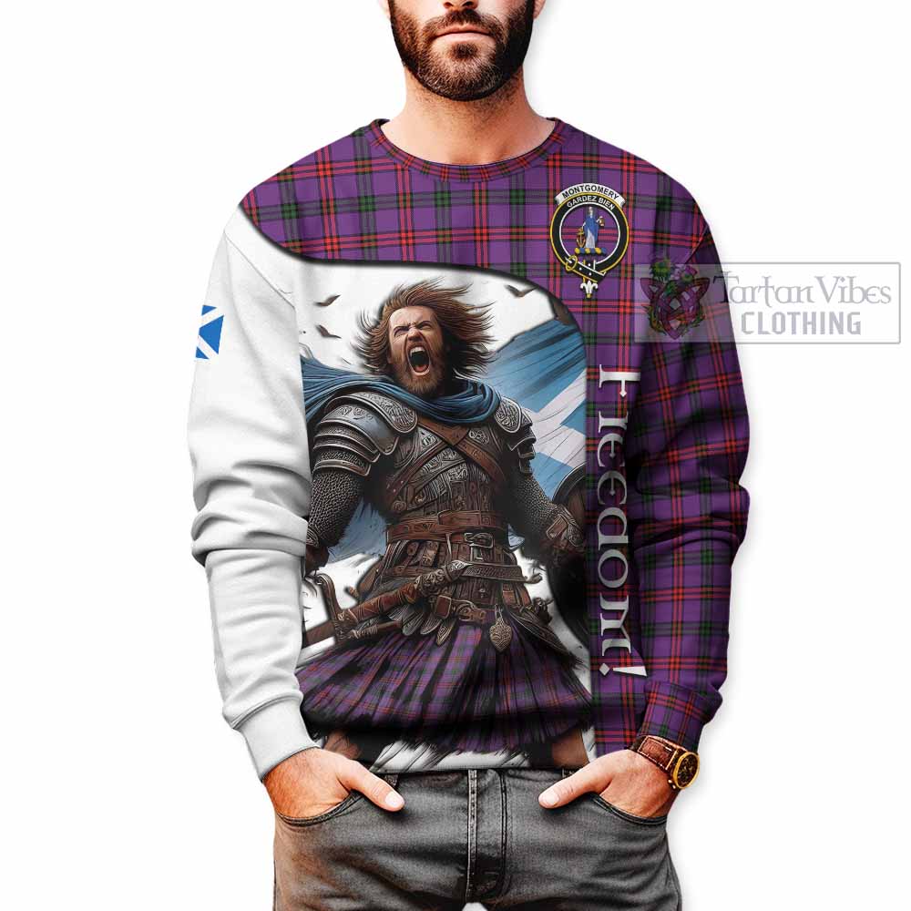 Tartan Vibes Clothing Montgomery Crest Tartan Sweatshirt Inspired by the Freedom of Scottish Warrior