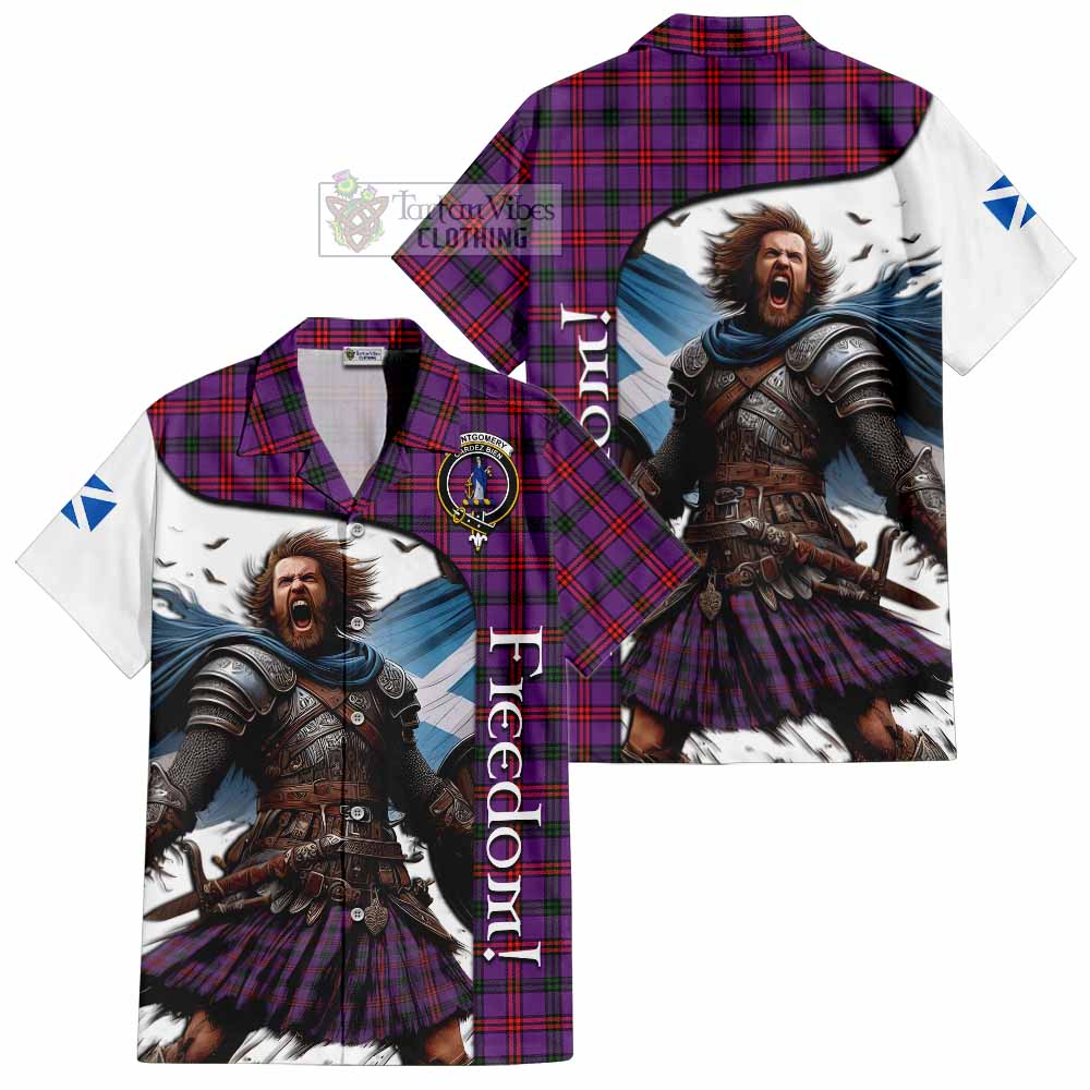 Tartan Vibes Clothing Montgomery Crest Tartan Short Sleeve Button Shirt Inspired by the Freedom of Scottish Warrior
