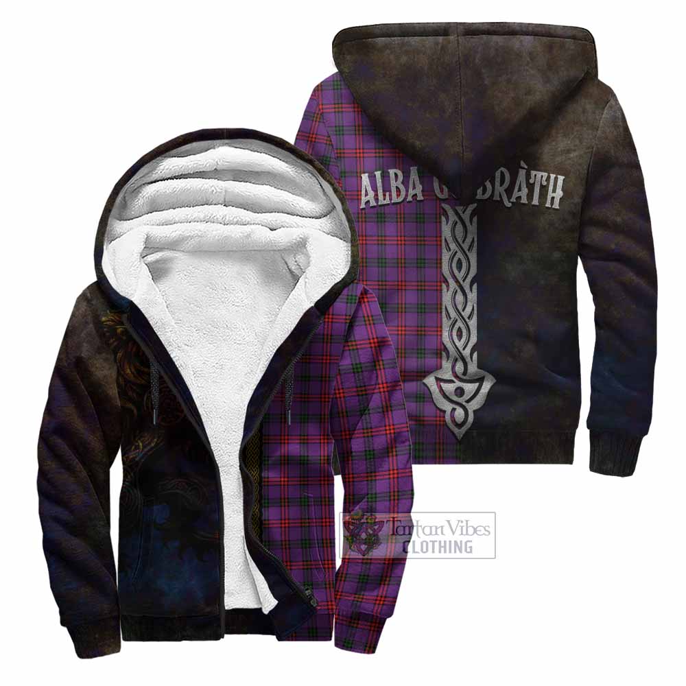 Tartan Vibes Clothing Montgomery Tartan Family Crest Sherpa Hoodie Alba Gu Brath Be Brave Lion Ancient Style