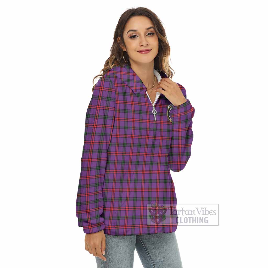 Tartan Vibes Clothing Montgomery Tartan Crest Women's Borg  Half Zip Fleece Hoodie