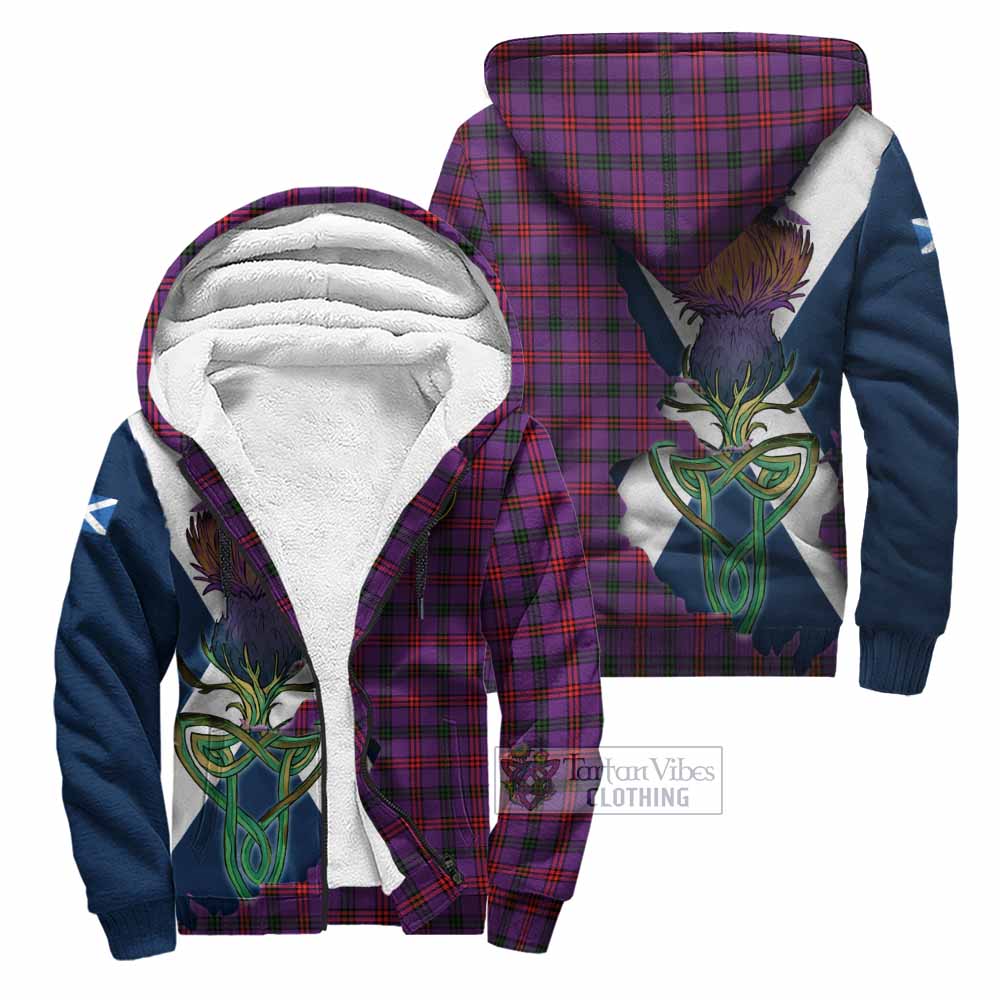 Tartan Vibes Clothing Montgomery Tartan Family Crest Sherpa Hoodie Scottish Thistle Celtic Inspired