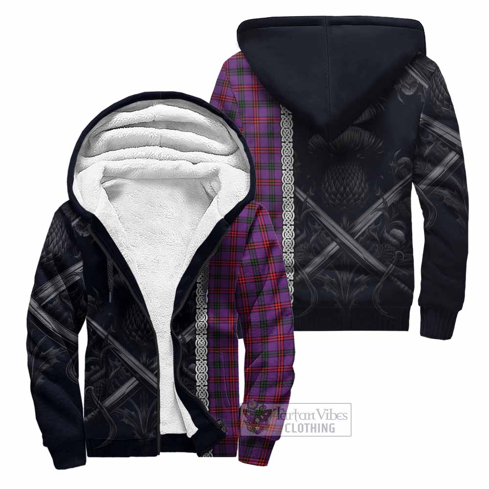 Tartan Vibes Clothing Montgomery Tartan Sherpa Hoodie with Family Crest Cross Sword Thistle Celtic Vibes