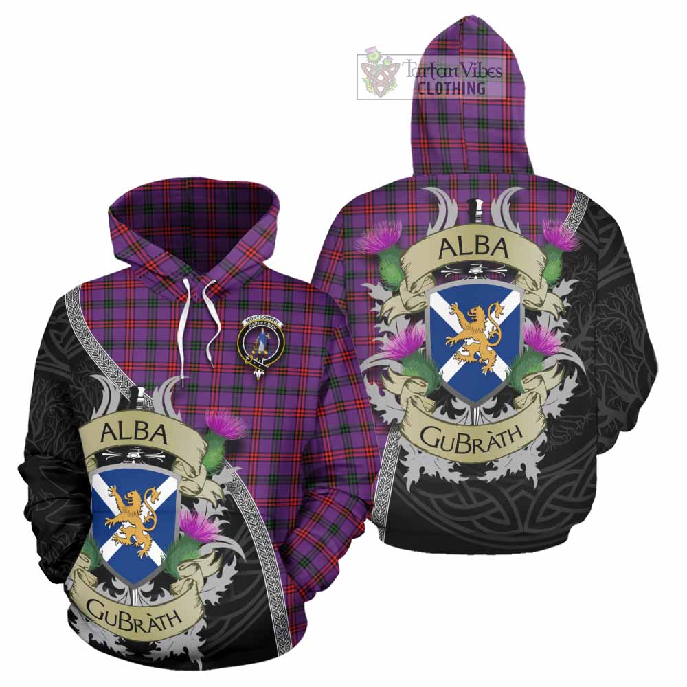 Tartan Vibes Clothing Montgomery Tartan Family Crest Hoodie Lion Rampant Royal Thistle Shield Celtic Inspired