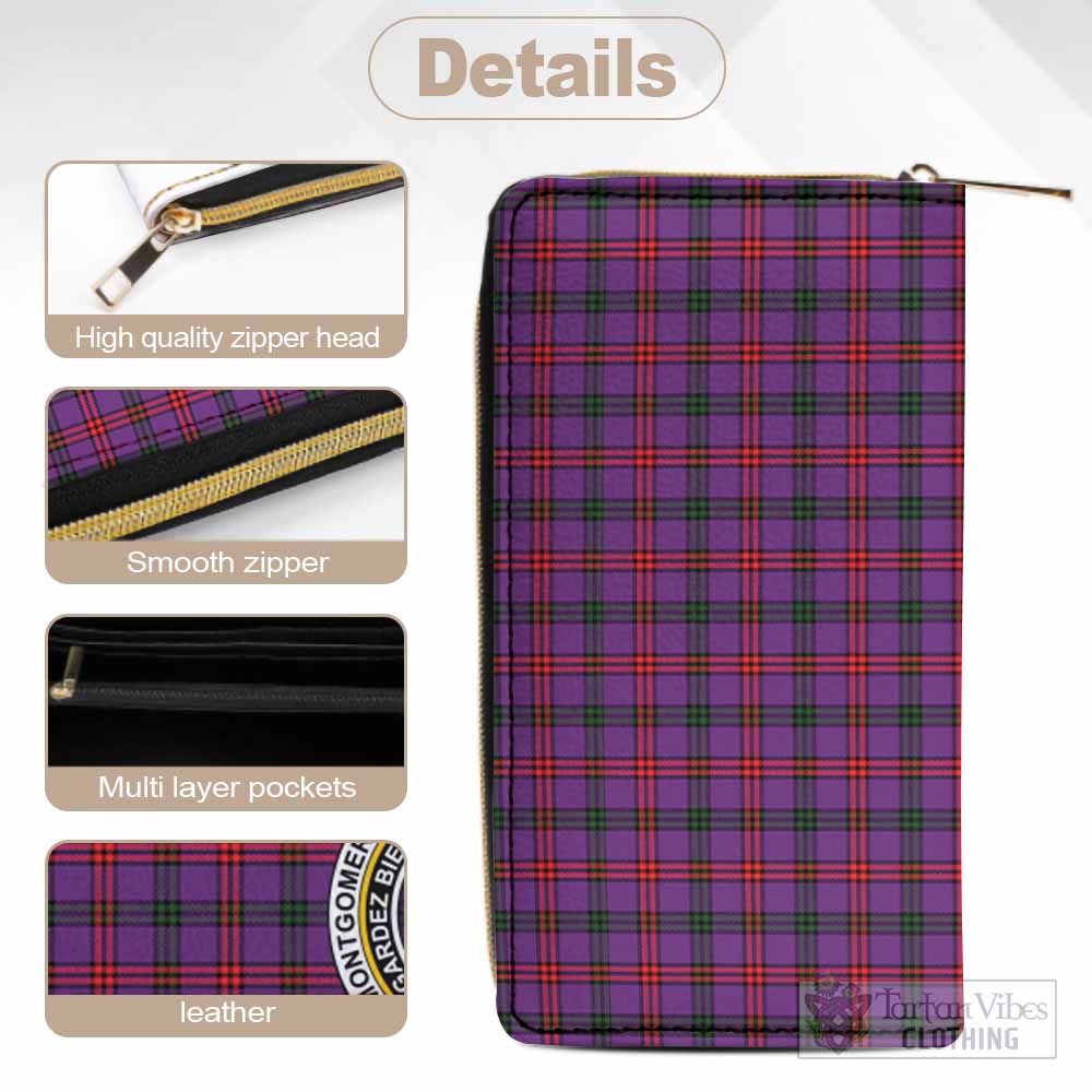 Tartan Vibes Clothing Montgomery Tartan Women's Leather Wallet with Family Crest