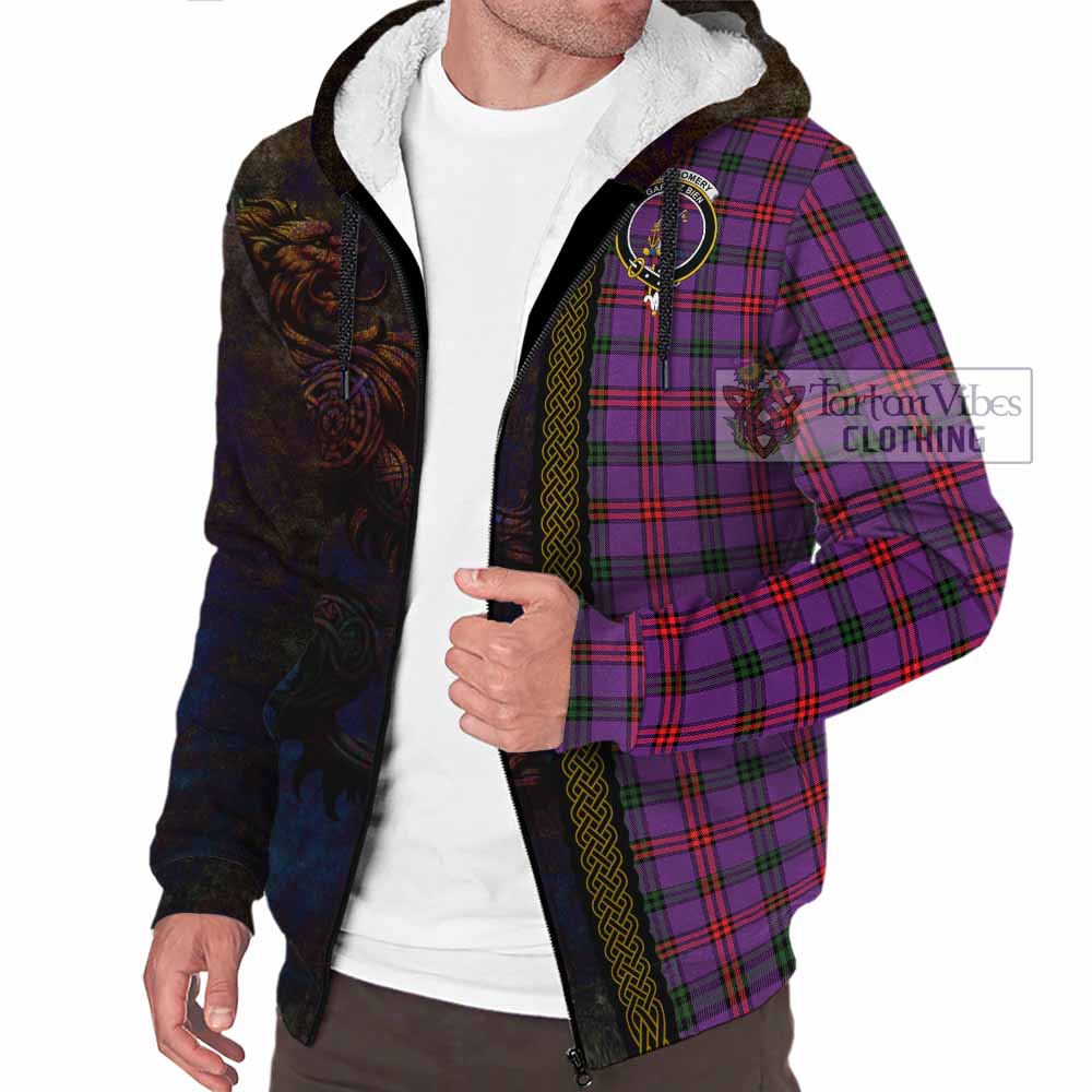 Tartan Vibes Clothing Montgomery Tartan Family Crest Sherpa Hoodie Alba Gu Brath Be Brave Lion Ancient Style