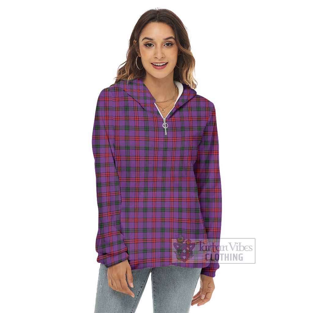 Tartan Vibes Clothing Montgomery Tartan Women's Borg  Half Zip Fleece Hoodie