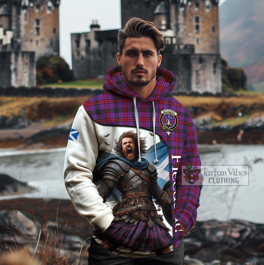 Tartan Vibes Clothing Montgomery Crest Tartan Cotton Hoodie Inspired by the Freedom of Scottish Warrior