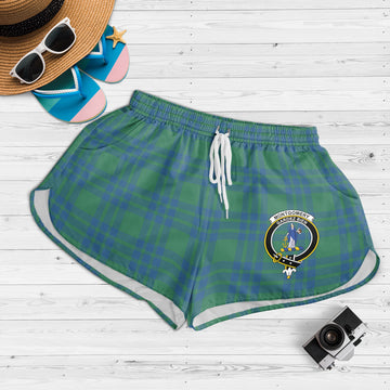 Montgomery Ancient Tartan Womens Shorts with Family Crest