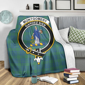 Montgomery Ancient Tartan Blanket with Family Crest