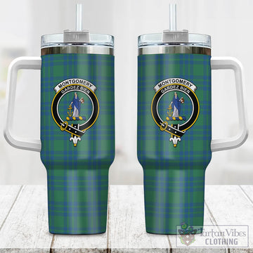Montgomery Ancient Tartan and Family Crest Tumbler with Handle