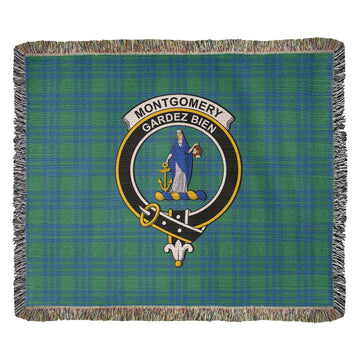 Montgomery Ancient Tartan Woven Blanket with Family Crest