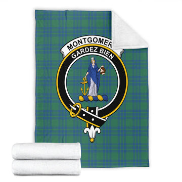 Montgomery Ancient Tartan Blanket with Family Crest