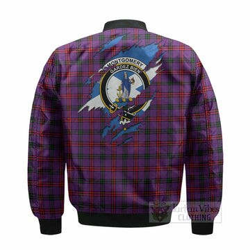 Montgomery Clan Crest In Me Tartan Bomber Jacket Scotland Flag Style