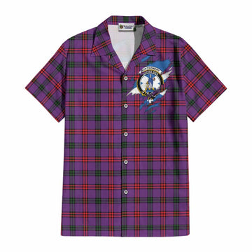Montgomery Clan Crest In Me Tartan Cotton Hawaiian Shirt Scotland Flag Style