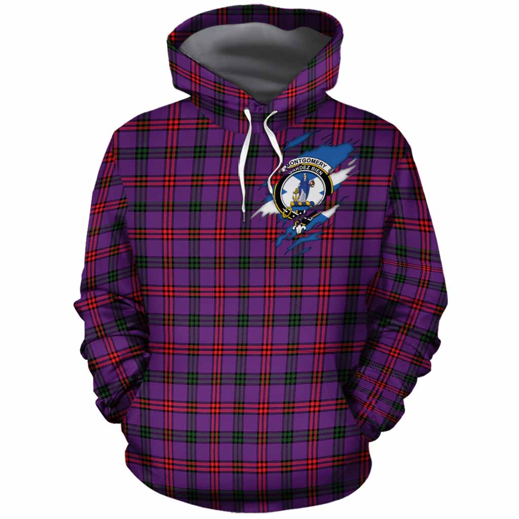 Montgomery Clan Crest In Me Tartan Cotton Hoodie Scotland Flag Style