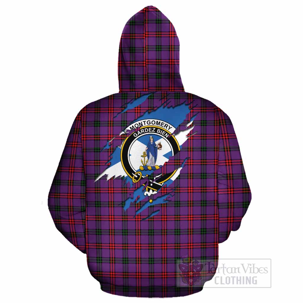 Montgomery Clan Crest In Me Tartan Cotton Hoodie Scotland Flag Style