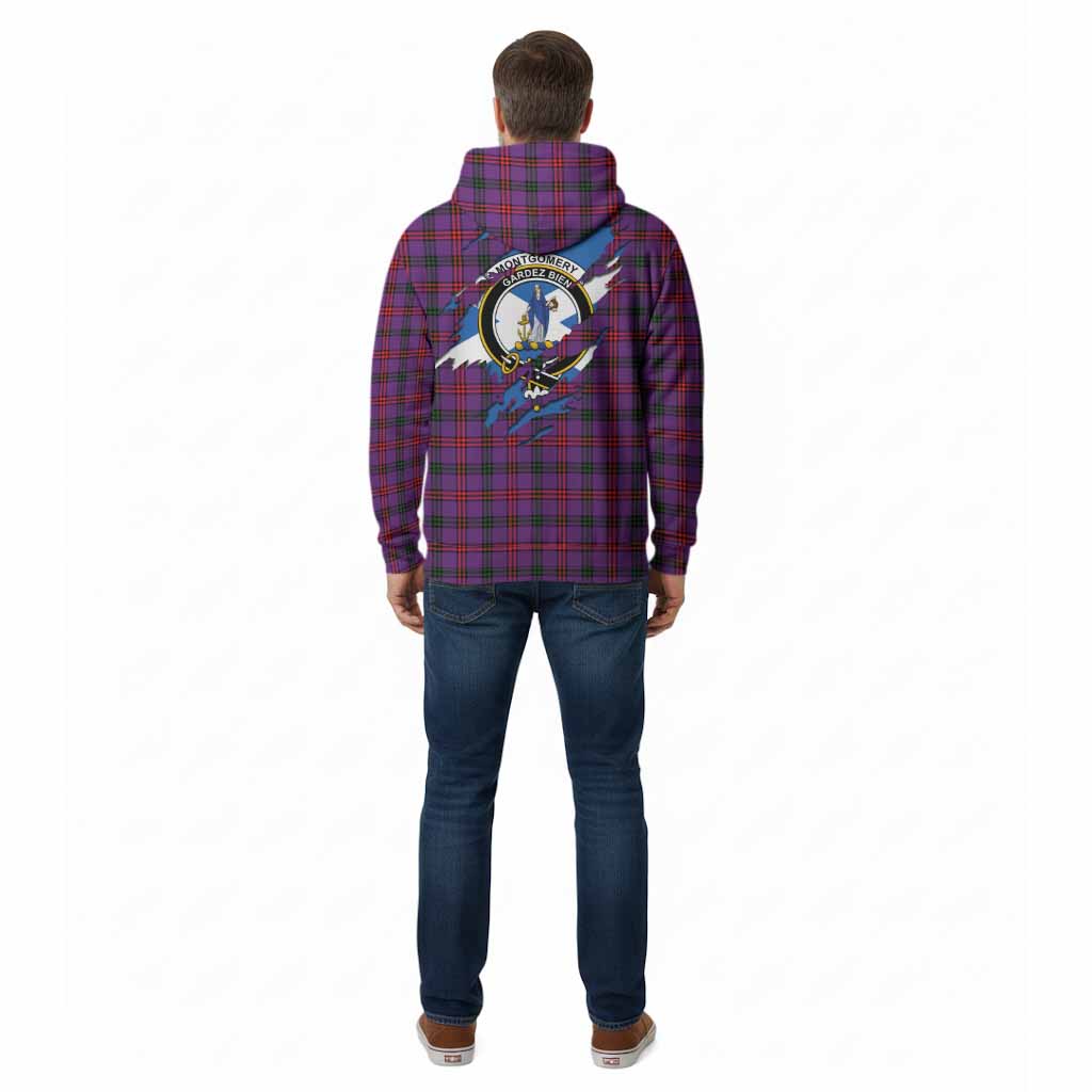 Montgomery Clan Crest In Me Tartan Cotton Hoodie Scotland Flag Style
