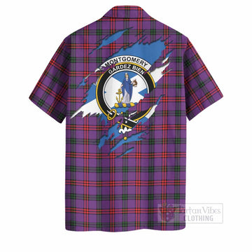 Montgomery Clan Crest In Me Tartan Hawaiian Shirt Scotland Flag Style
