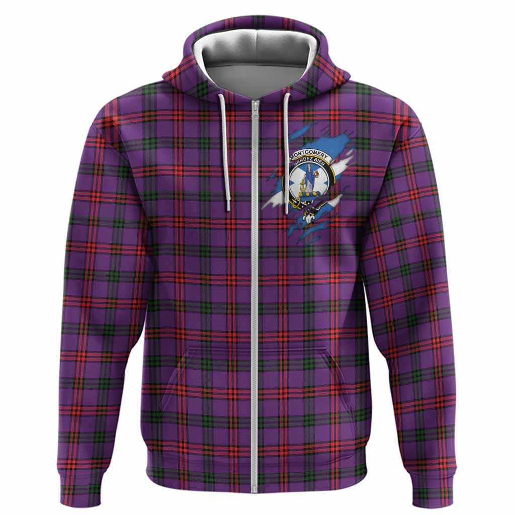 Montgomery Clan Crest In Me Tartan Hoodie Scotland Flag Style
