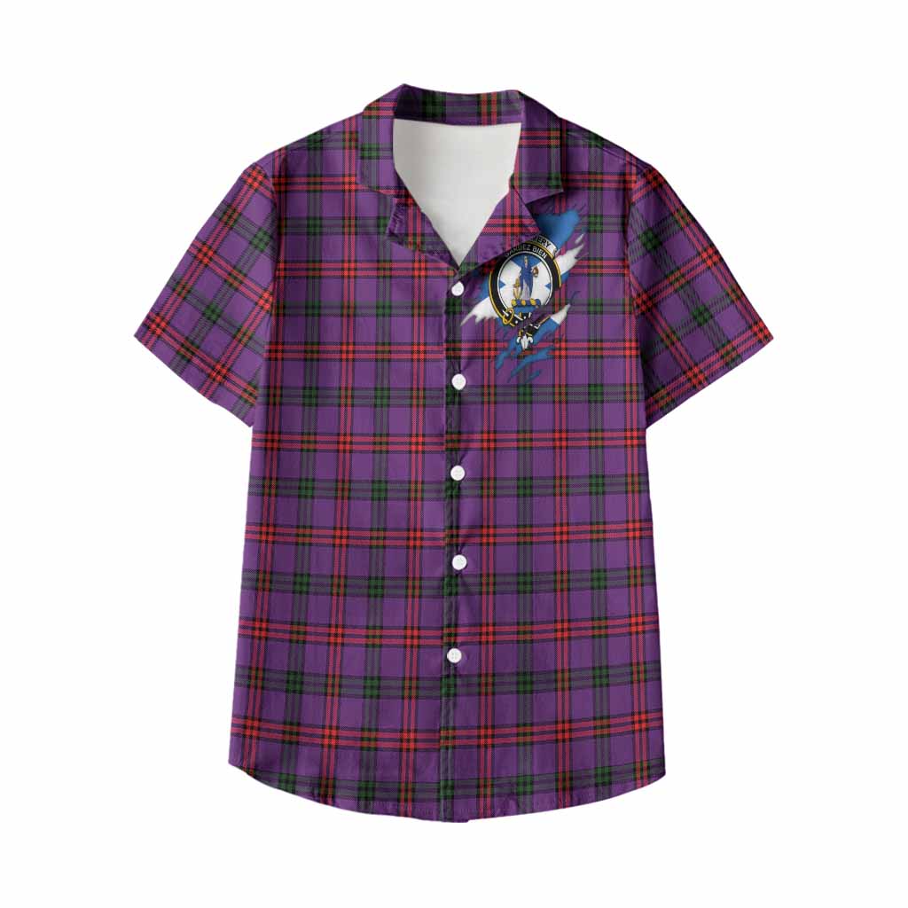 Montgomery Clan Crest In Me Tartan Kid Hawaiian Shirt Scotland Flag Style