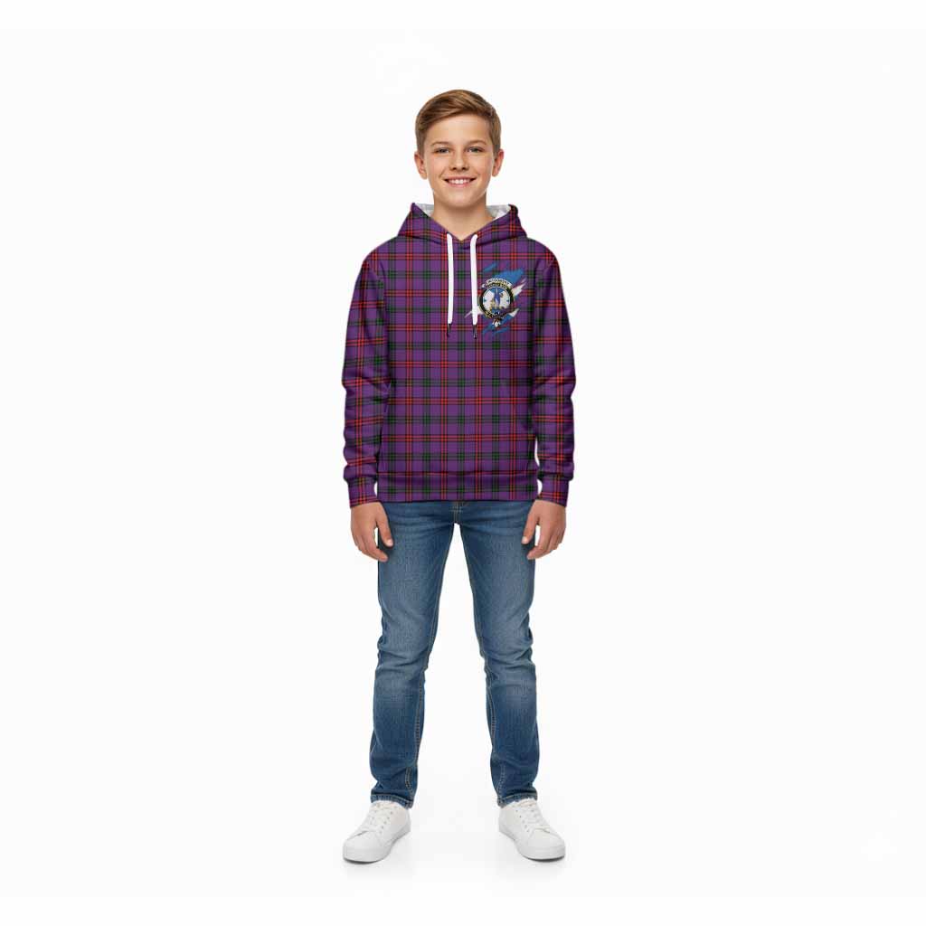 Montgomery Clan Crest In Me Tartan Kid Hoodie Scotland Flag Style