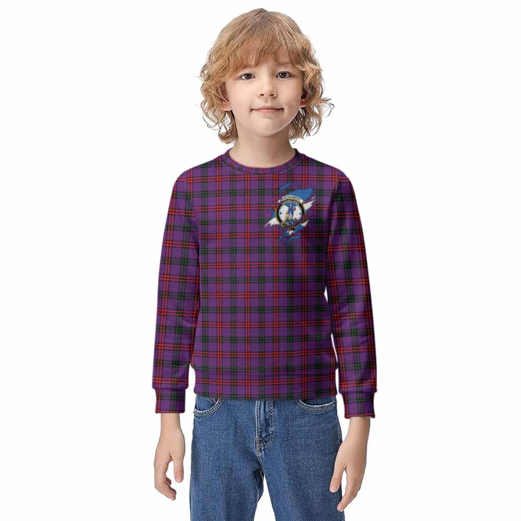 Montgomery Clan Crest In Me Tartan Kid Knitted Sweatshirt Scotland Flag Style