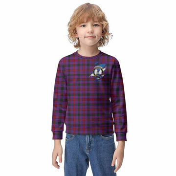 Montgomery Clan Crest In Me Tartan Kid Knitted Sweatshirt Scotland Flag Style