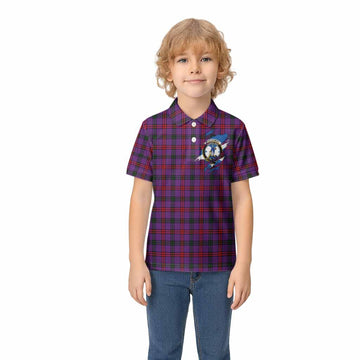 Montgomery Clan Crest In Me Tartan Kid Polo Shirt Scotland Flag Style