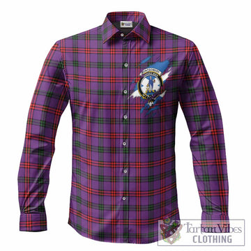 Montgomery Clan Crest In Me Tartan Long Sleeve Button Shirts Scotland Flag Style