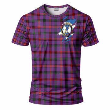 Montgomery Clan Crest In Me Tartan T-Shirt Scotland Flag Style
