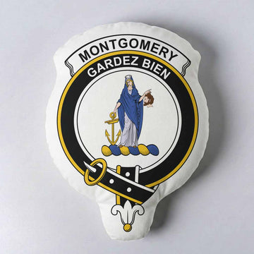 Montgomery Clan Crest Shaped Throw Pillow, Scottish Clan Badge Decorative Pillow