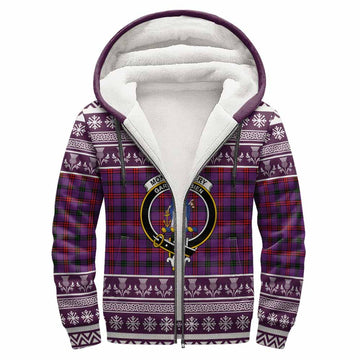 Montgomery Clan Tartan Christmas Fleece Hoodie with Family Crest