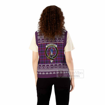 Montgomery Clan Tartan Christmas Knitted V-Neck Vest with Family Crest - Tartan Vibes Clothing