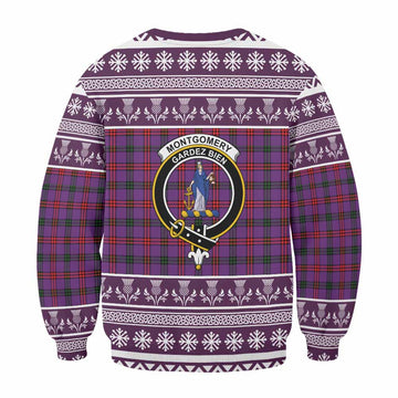 Montgomery Clan Tartan Christmas Sweatshirt with Family Crest