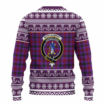 Montgomery Clan Tartan Christmas Ugly Sweater with Family Crest