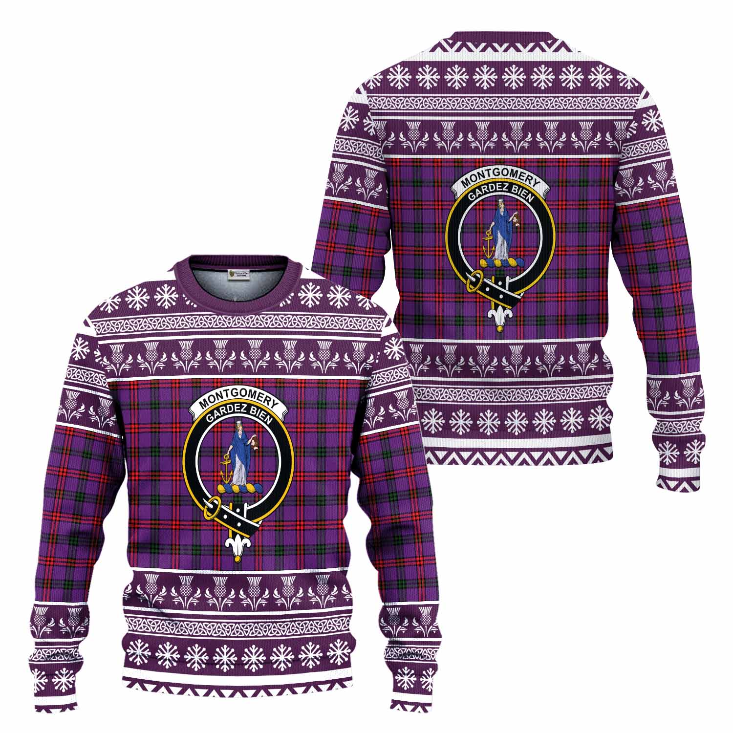 Montgomery Clan Tartan Christmas Ugly Sweater with Family Crest - Tartan Vibes Clothing